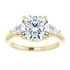 14K yellow gold 3 CT Round Diamond Three-Stone Engagement Ring Setting