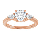 14K rose gold 1 CT Round Diamond Three-Stone Engagement Ring Setting