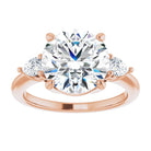 14K rose gold 4 CT Round Diamond Three-Stone Engagement Ring Setting