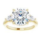 14K yellow gold 4 CT Round Diamond Three-Stone Engagement Ring Setting