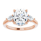 14K rose gold 3 CT Oval Diamond Three-Stone Engagement Ring Setting