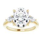 14K yellow gold 4 CT Oval Diamond Three-Stone Engagement Ring Setting