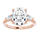 14K rose gold 4 CT Oval Diamond Three-Stone Engagement Ring Setting