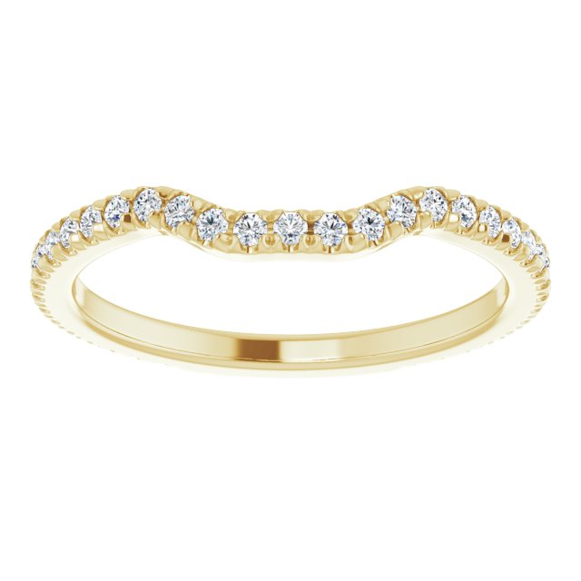 14K yellow gold French-Set East-West Diamond Halo Matching Wedding Band