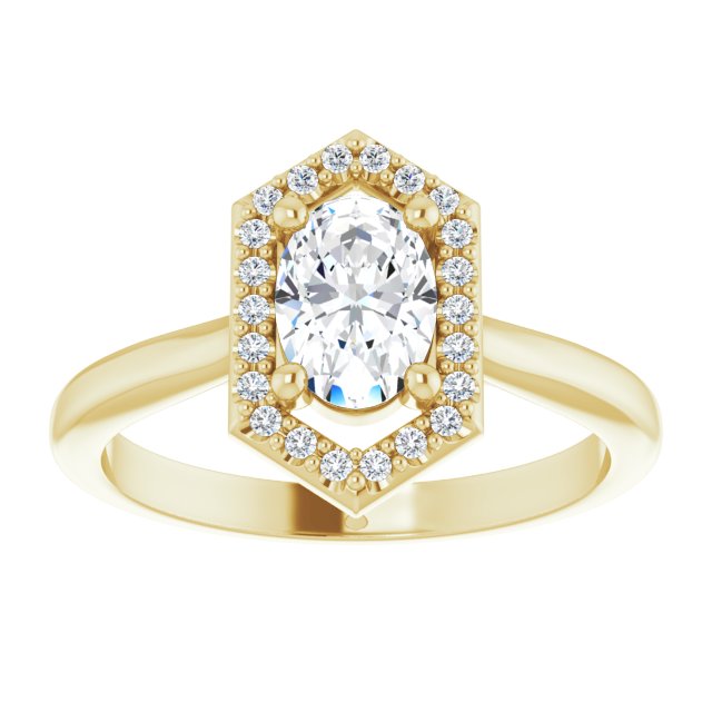 14K yellow gold 3/4 CT Vintage Diamond Halo Engagement Ring Setting