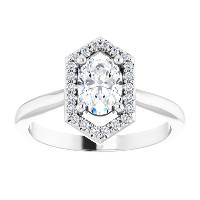 14K white gold 3/4 CT Vintage Diamond Halo Engagement Ring Setting