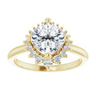 14K yellow gold 2 CT Cushion DiamondSaddle Halo Diamond Engagement Ring Setting