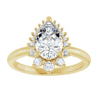 14K yellow gold 2 CT Pear DiamondSaddle Halo Diamond Engagement Ring Setting