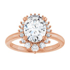 14K rose gold 2 CT Oval DiamondSaddle Halo Diamond Engagement Ring Setting