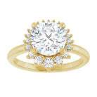 14K yellow gold 2 CT Round DiamondSaddle Halo Diamond Engagement Ring Setting