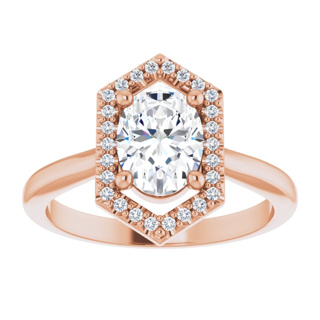 14K rose gold 1 CT Vintage Diamond Halo Engagement Ring Setting