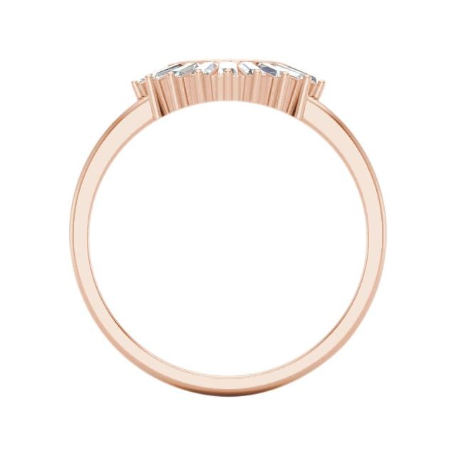 Side View of a Baguette Diamond Contour Ring in Rose Gold