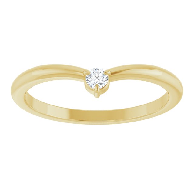 14K yellow gold Stackable Diamond V Ring