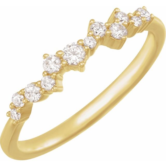 14K yellow gold Scatterd Diamond Band