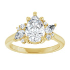 14K yellow gold Pear-cut Diamond Cluster Engagement Ring Setting