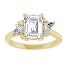 14K yellow gold Emerald-cut Diamond Cluster Engagement Ring Setting