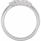 Side View of a Baguette Diamond Contour Ring in White Gold