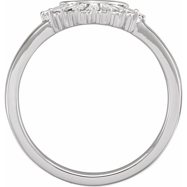 Side View of a Baguette Diamond Contour Ring in White Gold