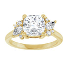 14K yellow gold Cushion-cut Diamond Cluster Engagement Ring Setting