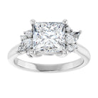 14K white gold Square-cut Diamond Cluster Engagement Ring Setting