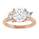 14K rose gold Round-cut Diamond Cluster Engagement Ring Setting