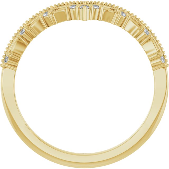 Yellow Gold Caprese Diamond Band Side-view