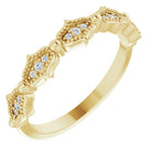 Yellow Gold Fluted Diamond Band