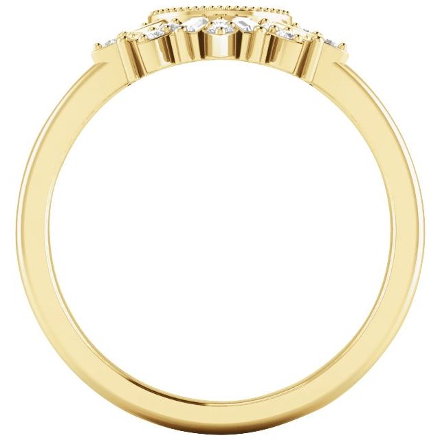 Side View of a Fan Diamond Contour Ring in 18K Yellow Gold