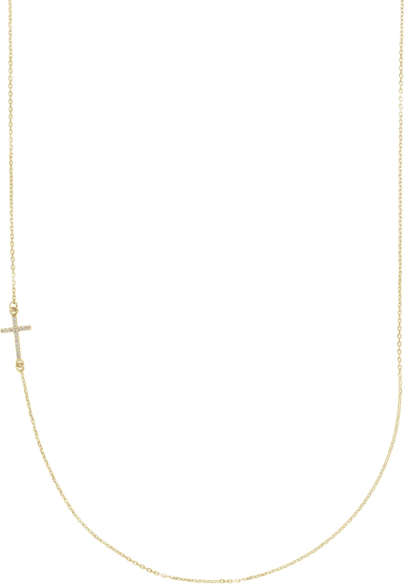 Diamond Sideways Cross Necklace - erin gallagher