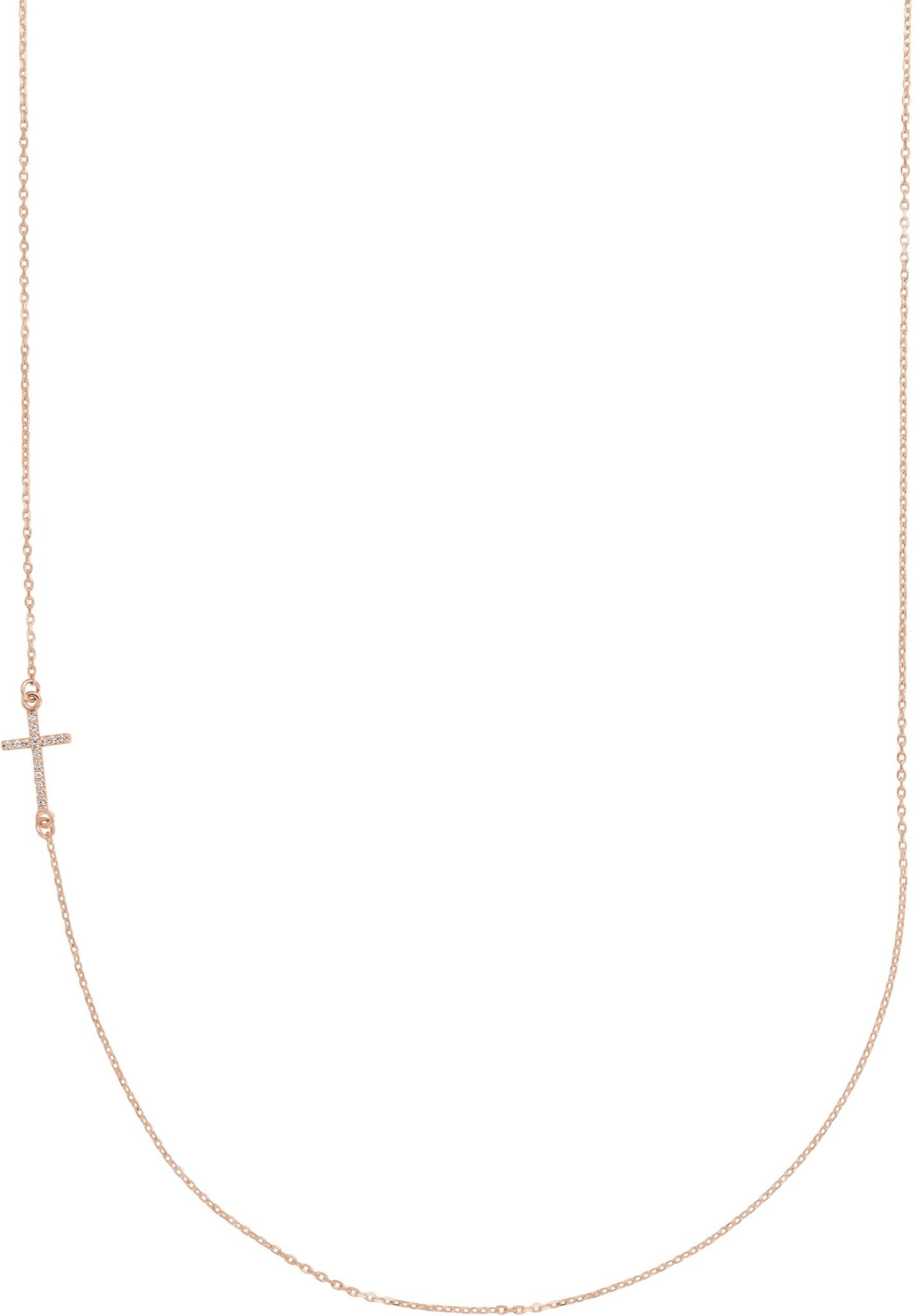 Diamond Sideways Cross Necklace - erin gallagher