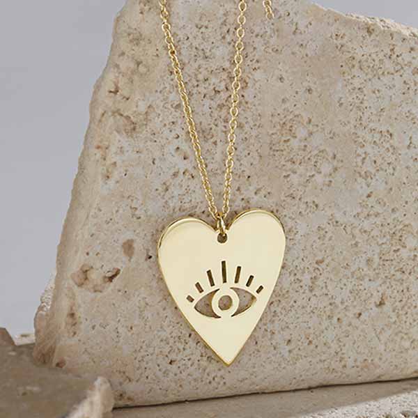 Evil Eye Heart Necklace - erin gallagher